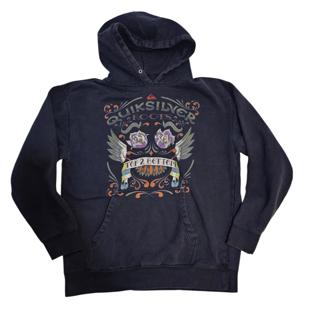 Quiksilver Faded Black Graphic Hoodie